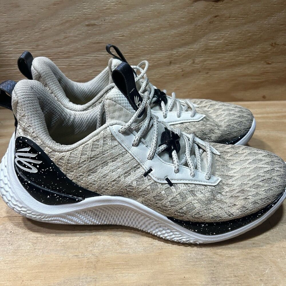 Under Armour Team Curry 10 Basketball Shoes Size M 11.5 W-13 White Black